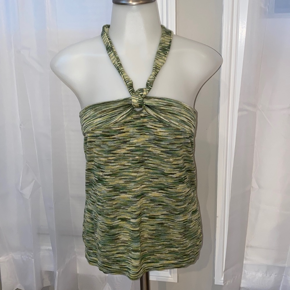 Ann Taylor Loft Tie Halter Green‎ Top